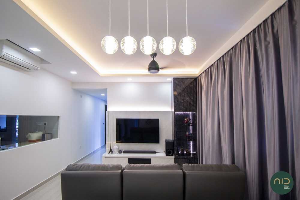 Modern Living Room with TV Console and Feature Wall