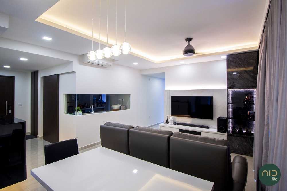 Modern Living Room with TV Console and Feature Wall