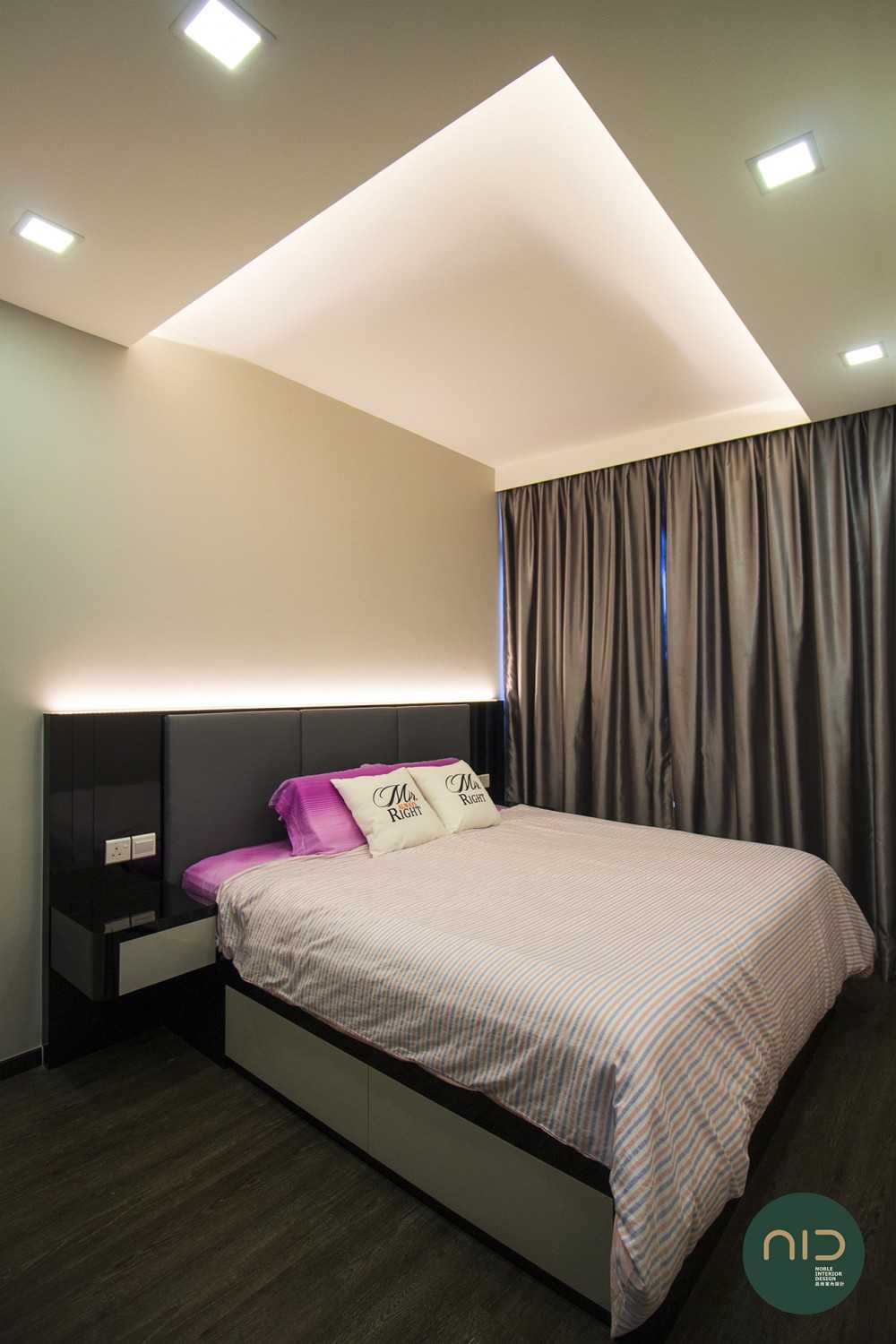 Modern Bedroom with Vinyl Flooring and Cove Lighting