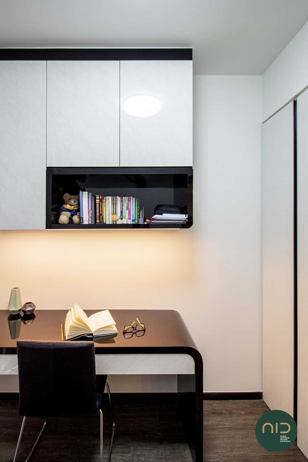 Modern Study with Storage Cabinets and Display Cabinets