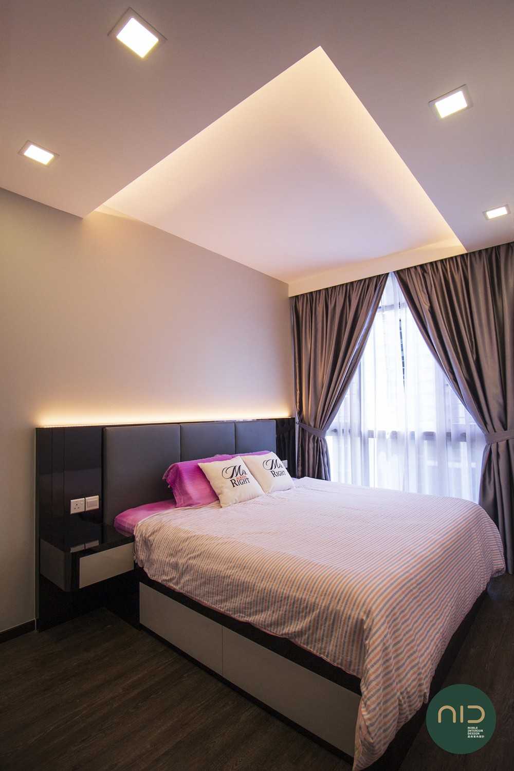 Modern Bedroom with Vinyl Flooring and Cove Lighting