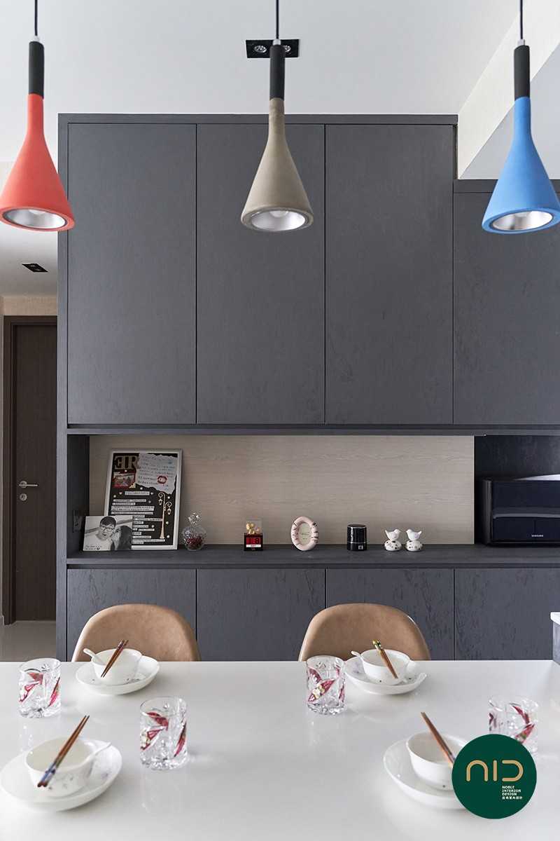 Modern Dining Room with Dining Table and Storage Cabinets