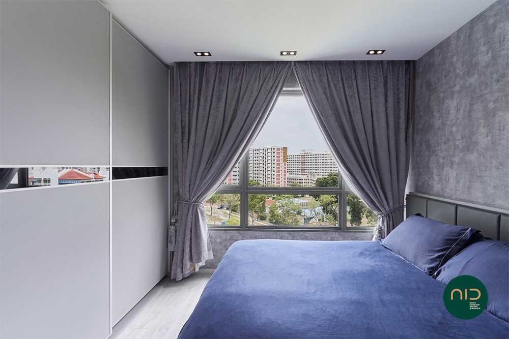 Modern Bedroom with Vinyl Flooring and Wardrobe