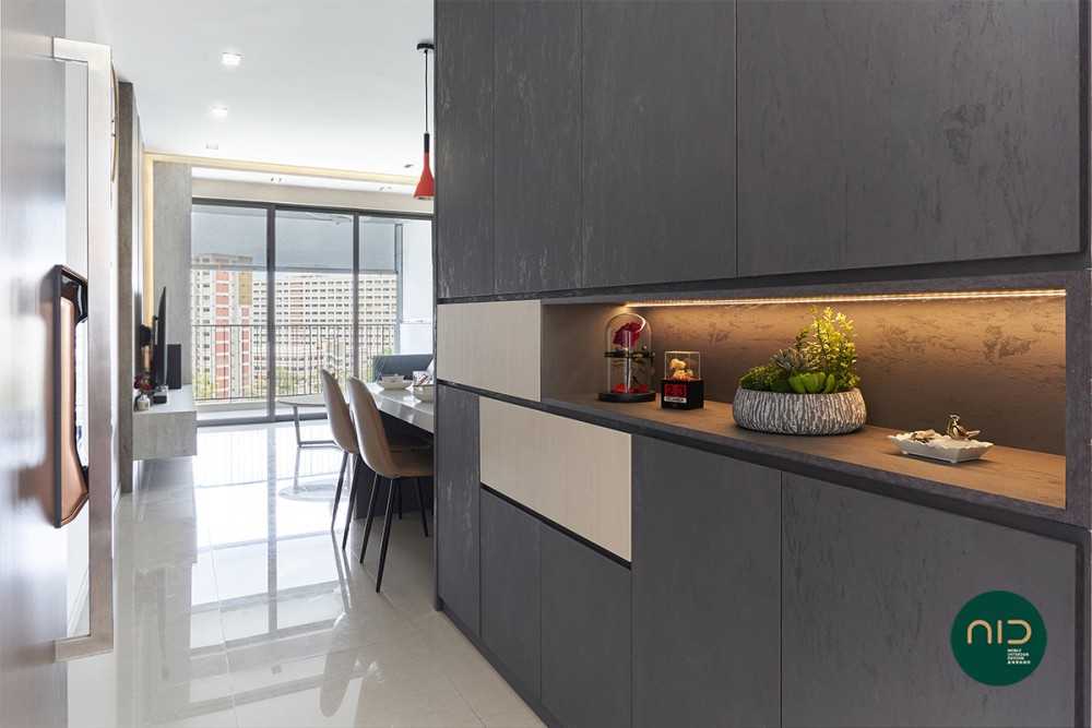 Modern Foyer with Storage Cabinets and Shoe Cabinets