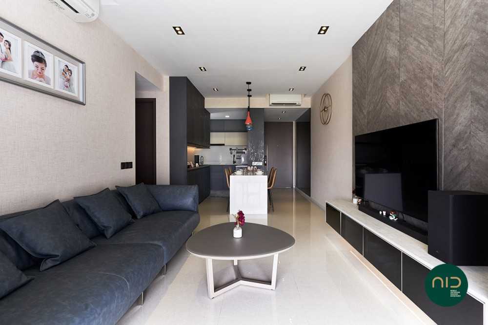 Modern Living Room with Countertop and TV Console
