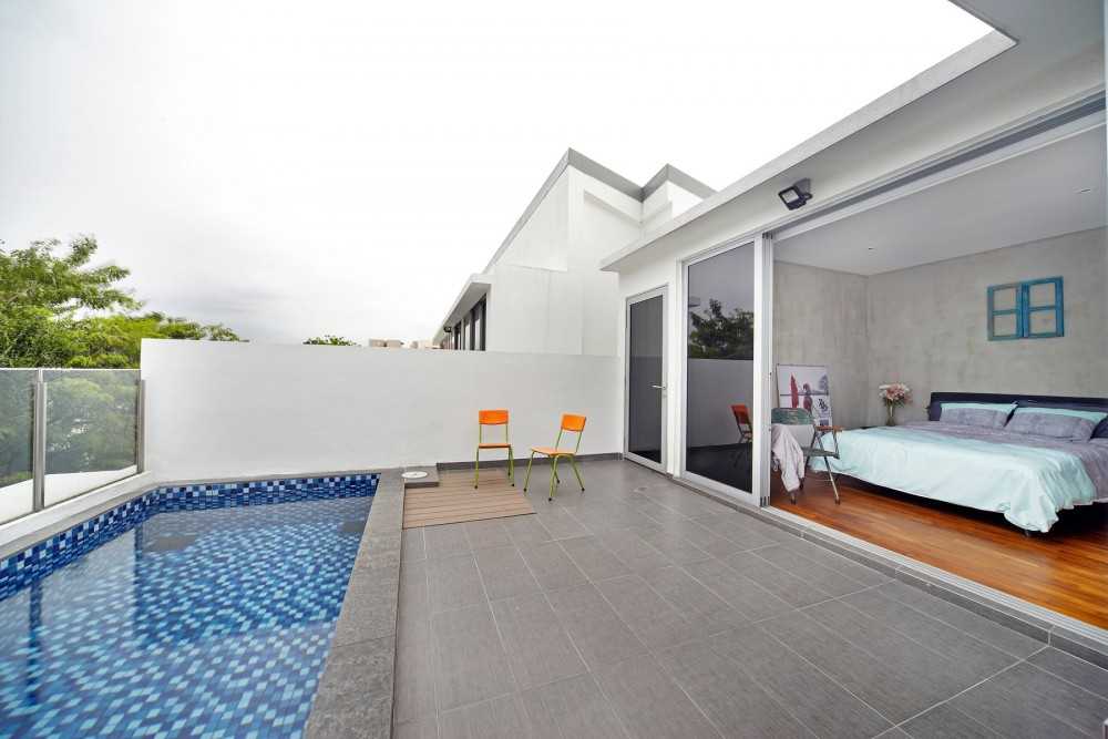 Vintage Rooftop with Outdoor Chairs and Swimming Pool