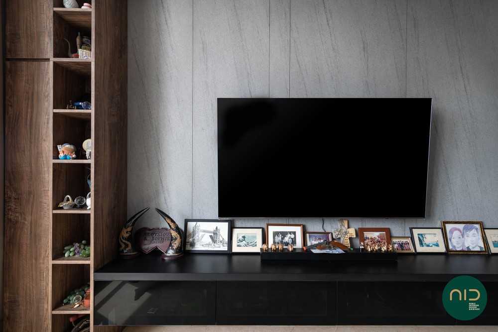Modern Living Room with TV Console and Feature Wall