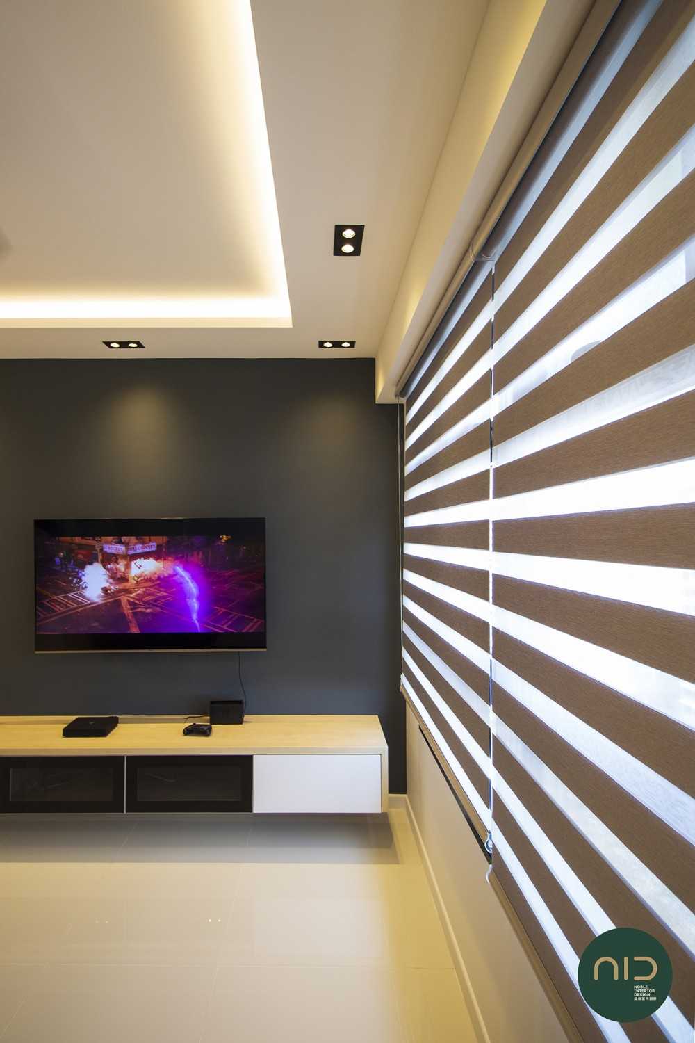 Scandinavian Living Room with TV Console and Cove Lighting
