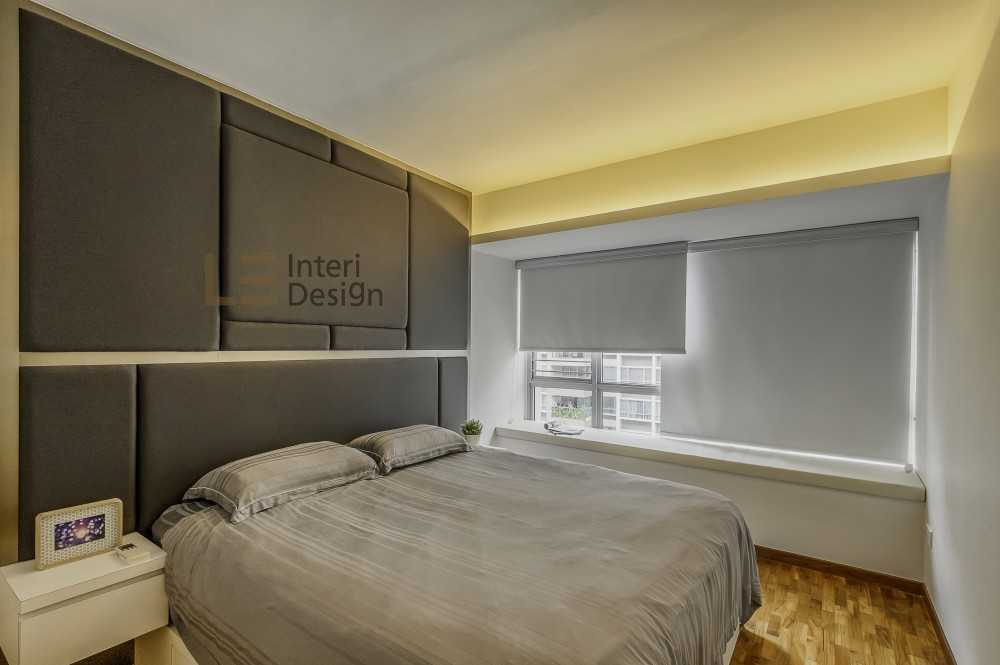 Contemporary Bedroom with Settee and Parquet Floor