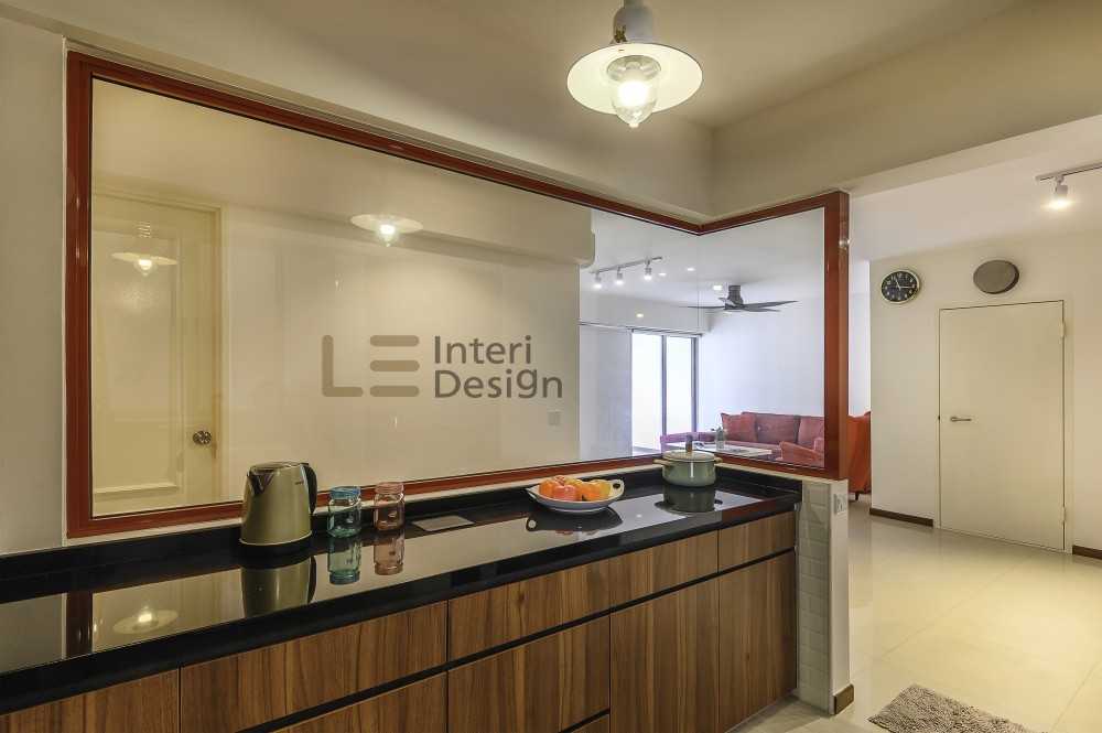Contemporary Kitchen with Countertop and Homogeneous Tiles