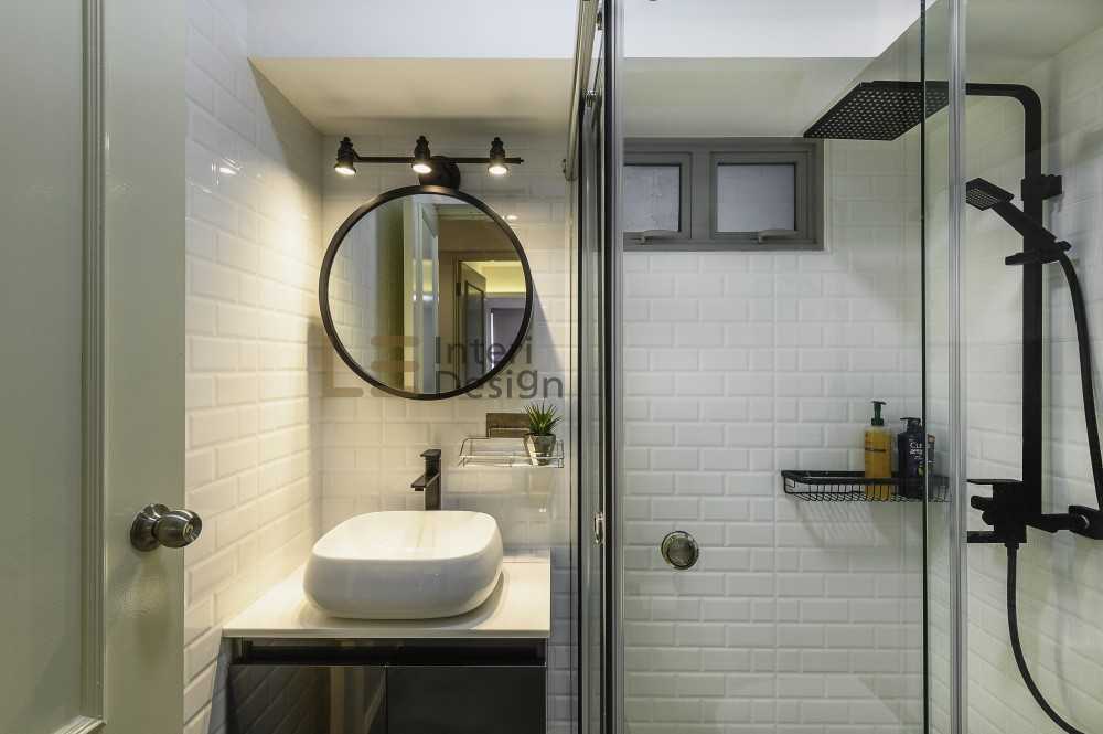 Contemporary Bathroom with Countertop and Homogeneous Tiles
