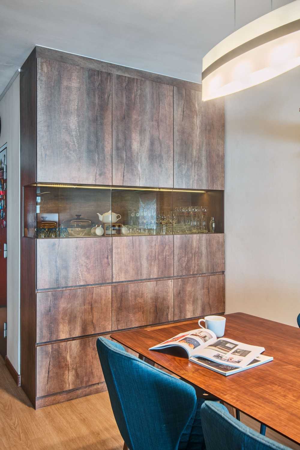 Contemporary Living Room with TV Console and Feature Wall