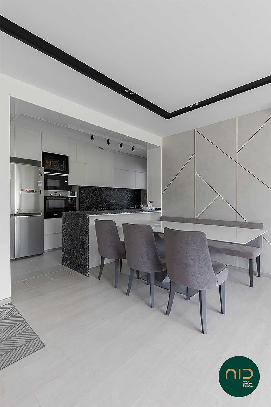 Modern Dining Room with Countertop and Vinyl Flooring