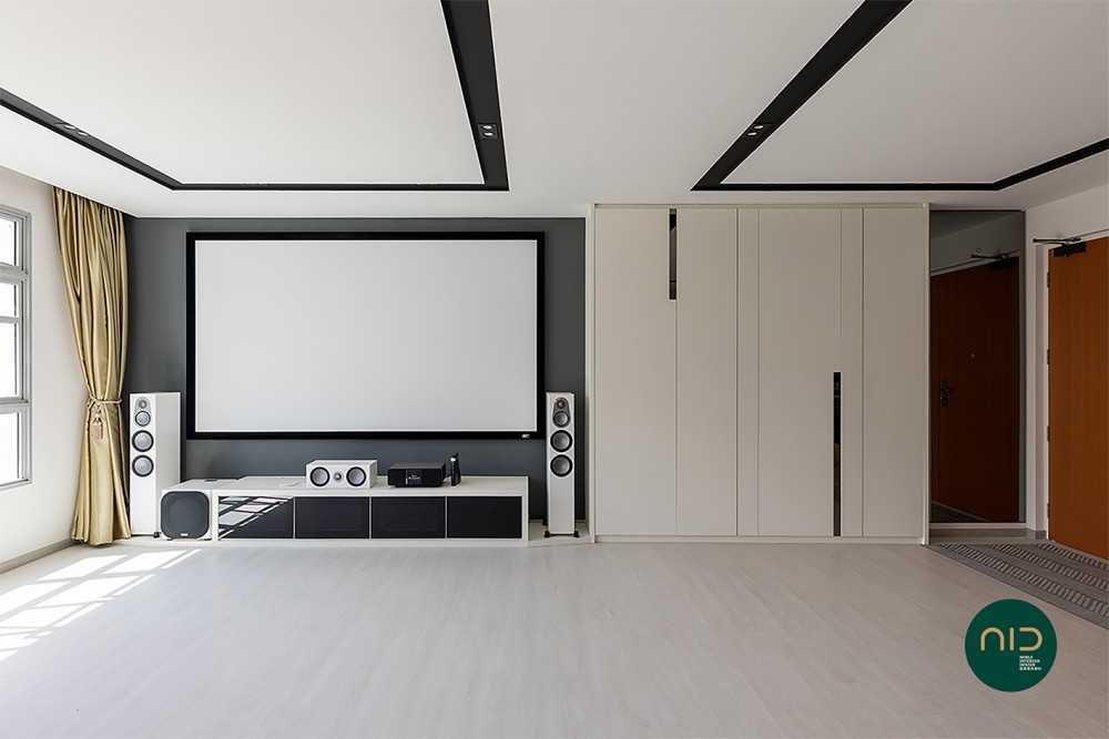 Modern Living Room with Vinyl Flooring and TV Console