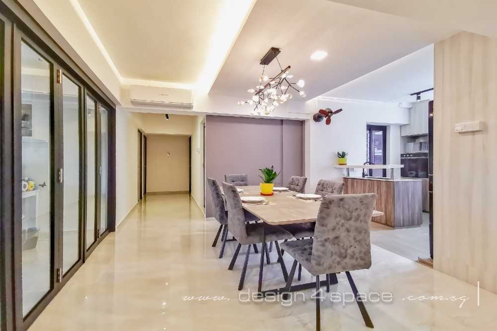 Contemporary Dining Room with Dining Table and Dining Chairs