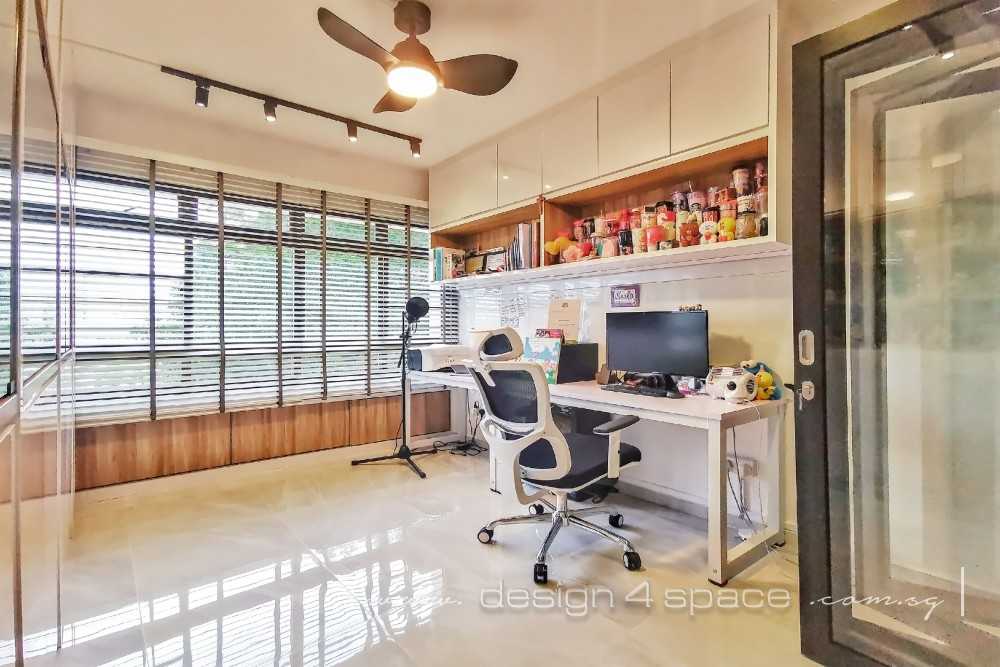 Contemporary Study with Drop Light and Ceiling Light