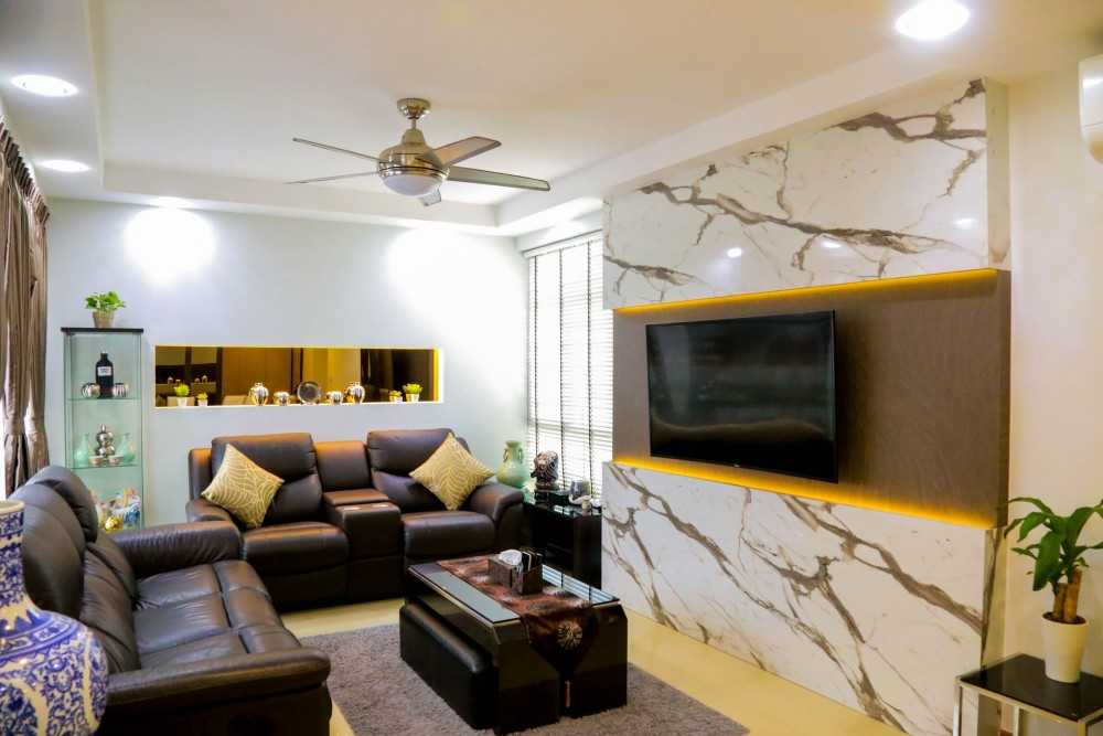 Modern Living Room with Carpet and Side Table
