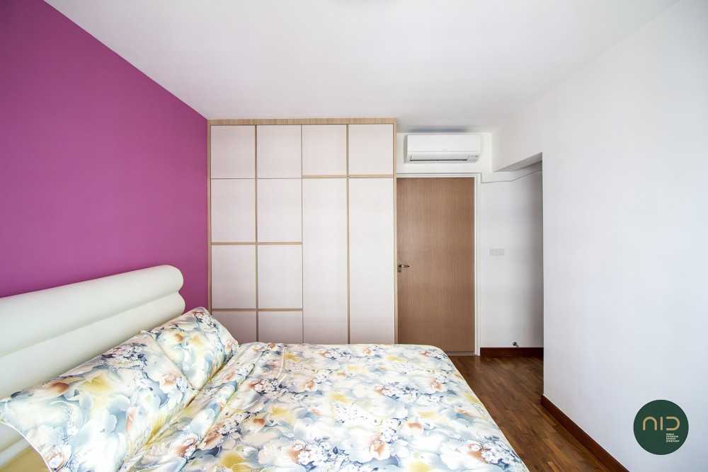 Modern Bedroom with Parquet Floor and Wardrobe