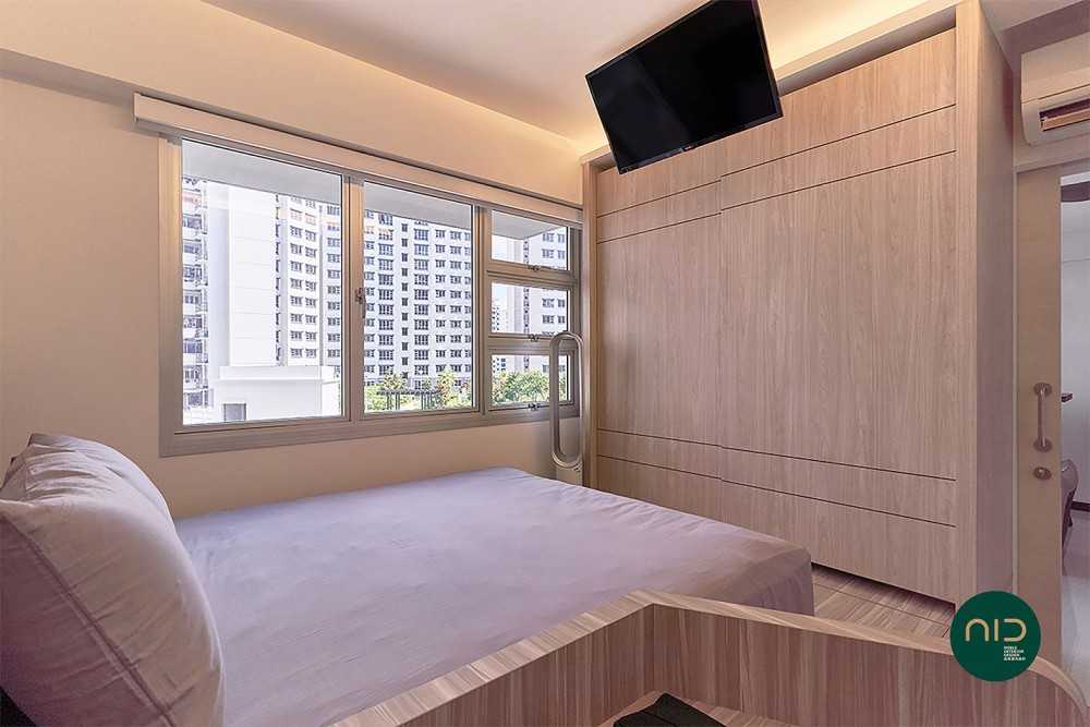 Modern Bedroom with Platform Bed and Wardrobe