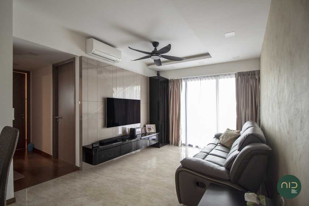 Modern Living Room with TV Console and Feature Wall