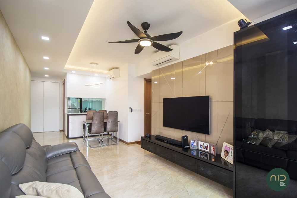 Modern Living Room with TV Console and Feature Wall