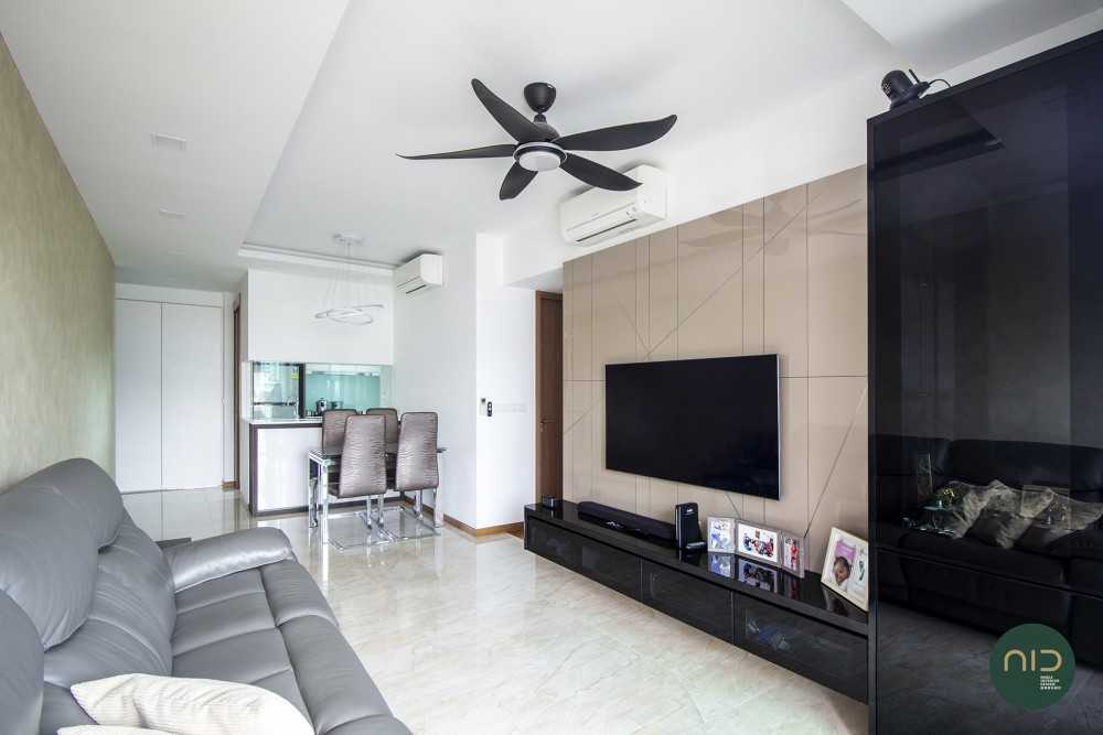 Modern Living Room with TV Console and Feature Wall