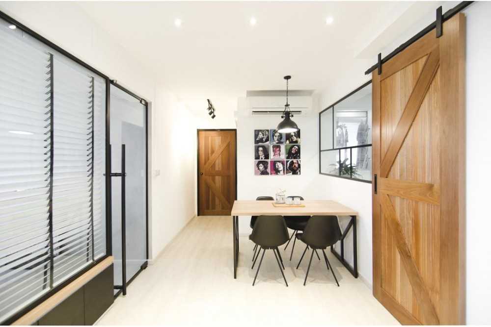 Eclectic Dining Room with Dining Table and Dining Chairs
