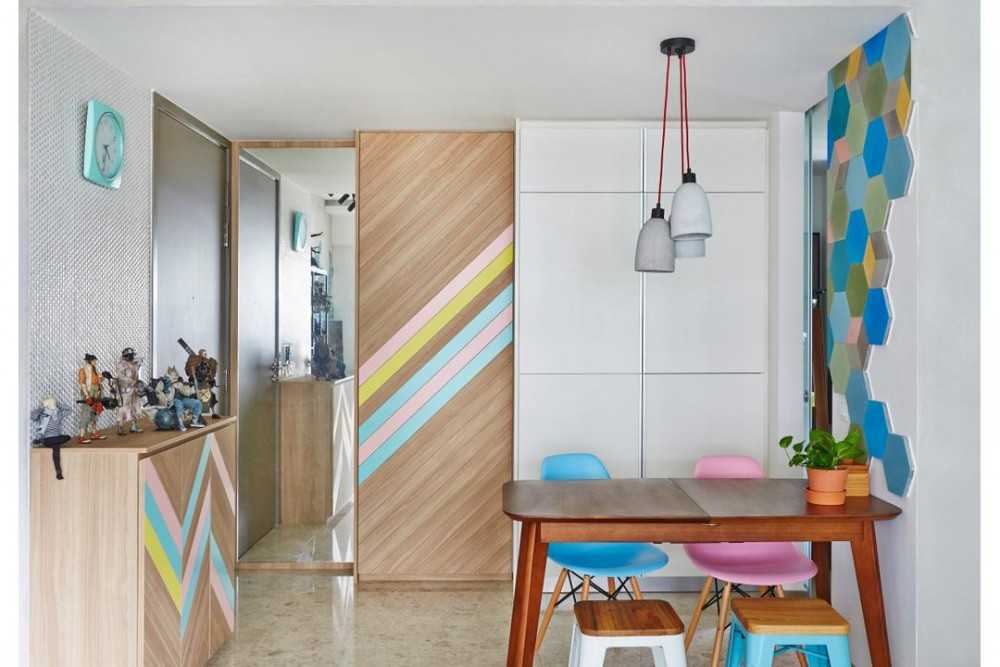 Eclectic Dining Room with Dining Table and Dining Chairs