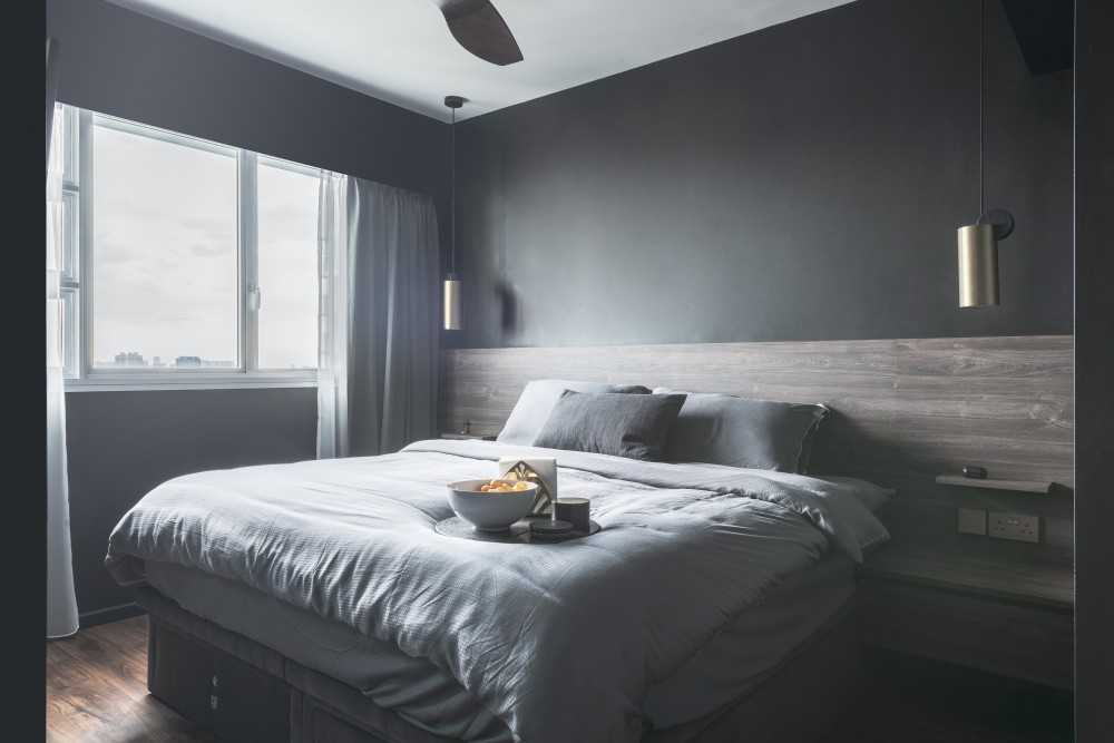 Contemporary Bedroom with Vinyl Flooring and Flooring
