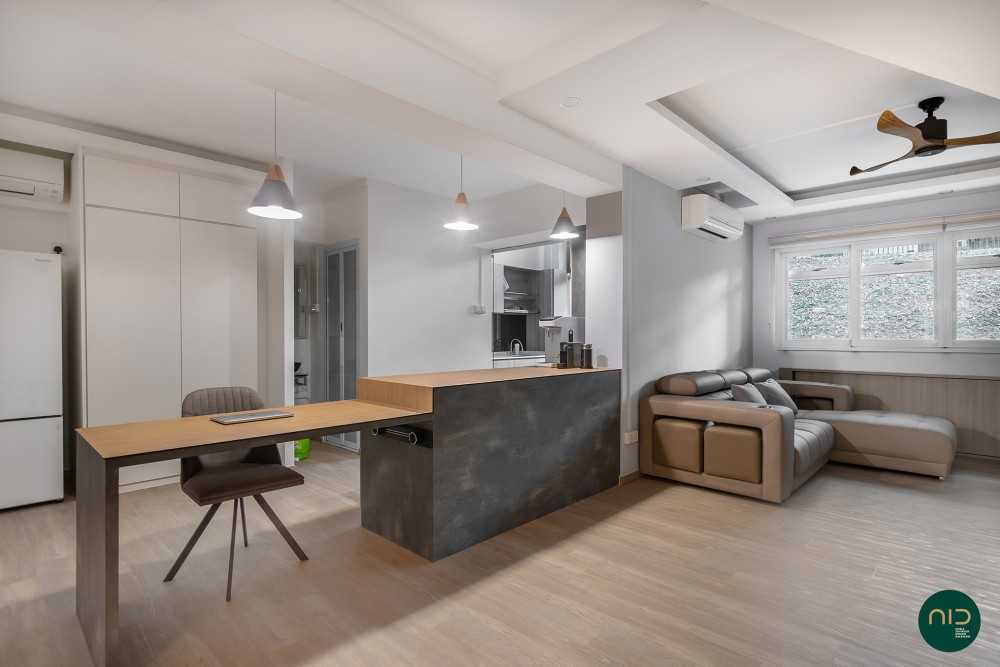 Modern Dining Room with Vinyl Flooring and Downlights