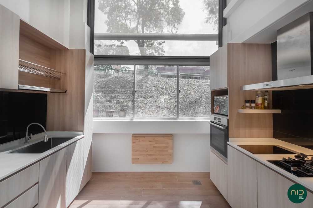 Modern Kitchen with Window Grille and Kitchen Backsplash