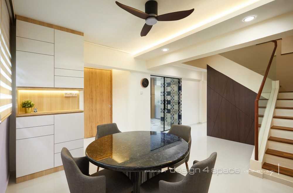 Industrial Dining Room with Drop Ceiling and Downlights