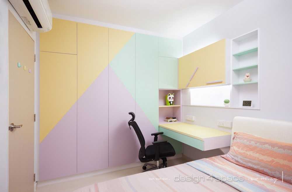 Contemporary Bedroom with Homogeneous Tiles and Wood Flooring