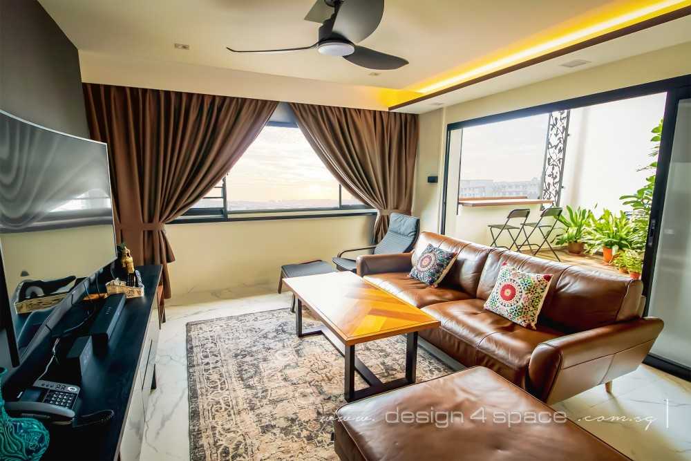 Minimalist Living Room with TV Console and Feature Wall