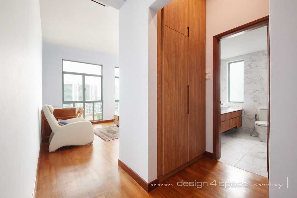 Contemporary Bedroom with Vinyl Flooring and Wardrobe
