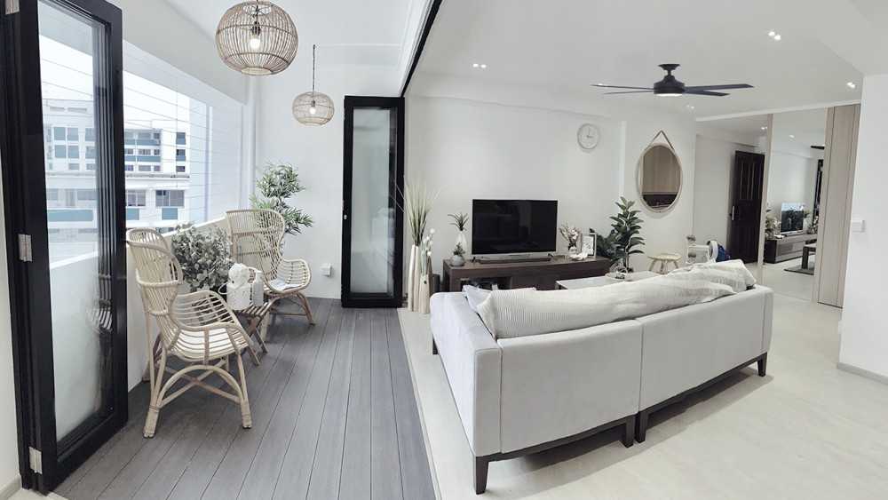 Transitional Living Room with Vinyl Flooring and TV Console