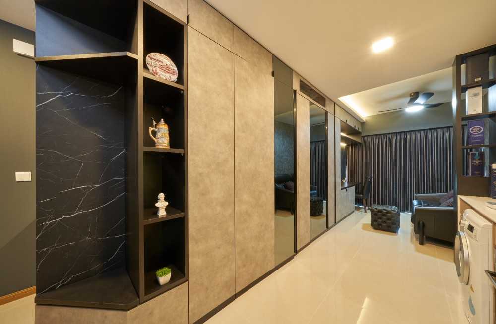 Modern Living Room with TV Console and Feature Wall