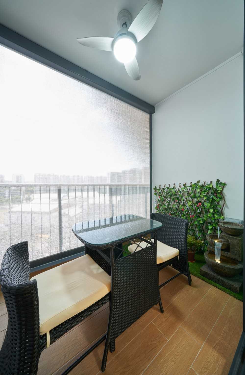 Modern Balcony with Window Shutters and Plantation Shutters