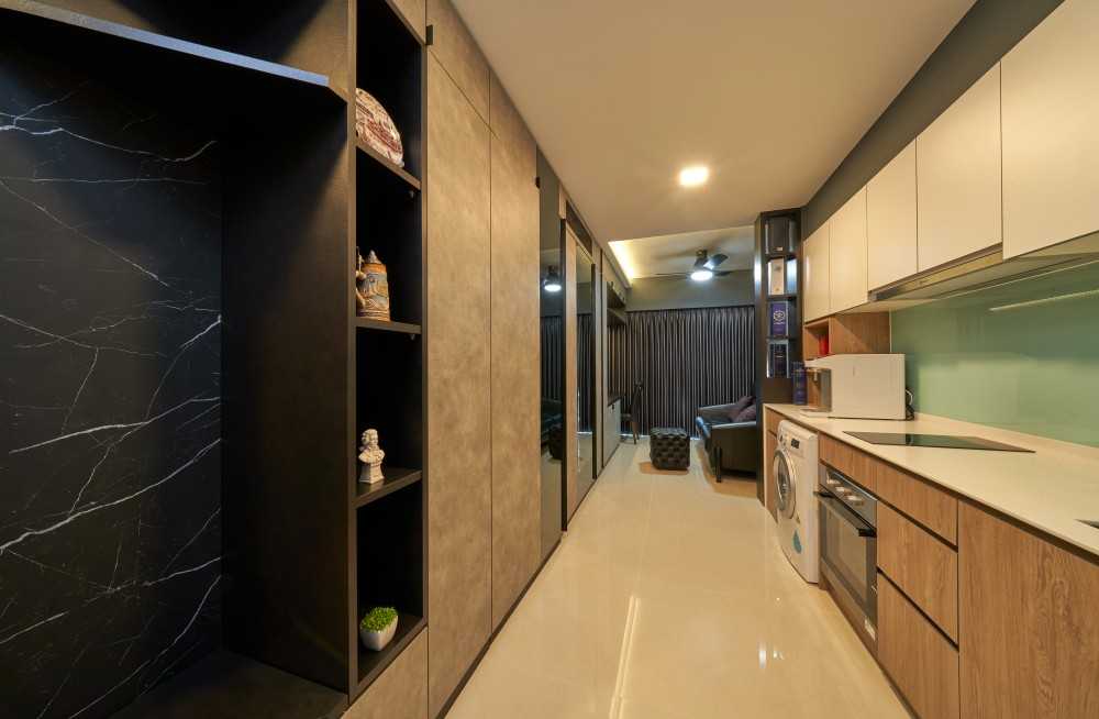Modern Kitchen with Countertop and Kitchen Accessories