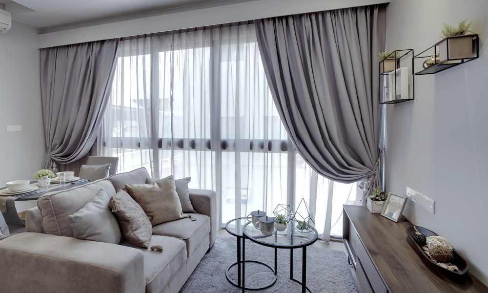 Transitional Living Room with TV Console and Sofa