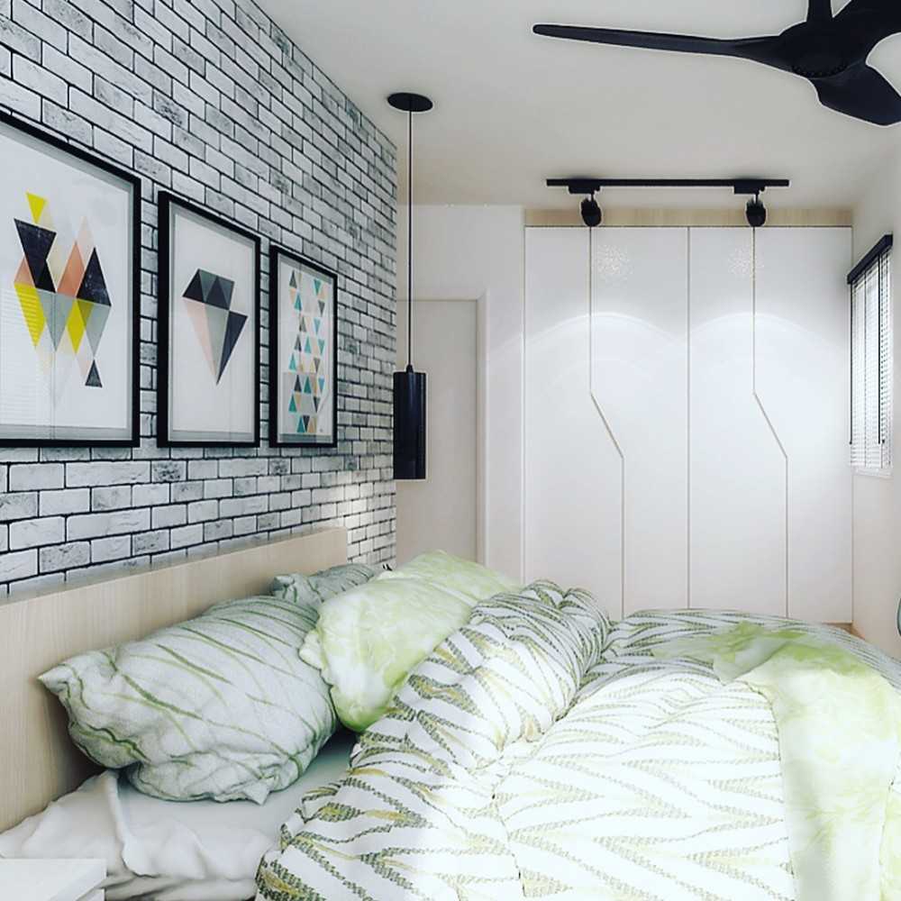 Contemporary Bedroom with Wardrobe and Closet