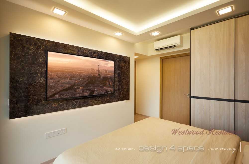 Contemporary Bedroom with Feature Wall and Wardrobe