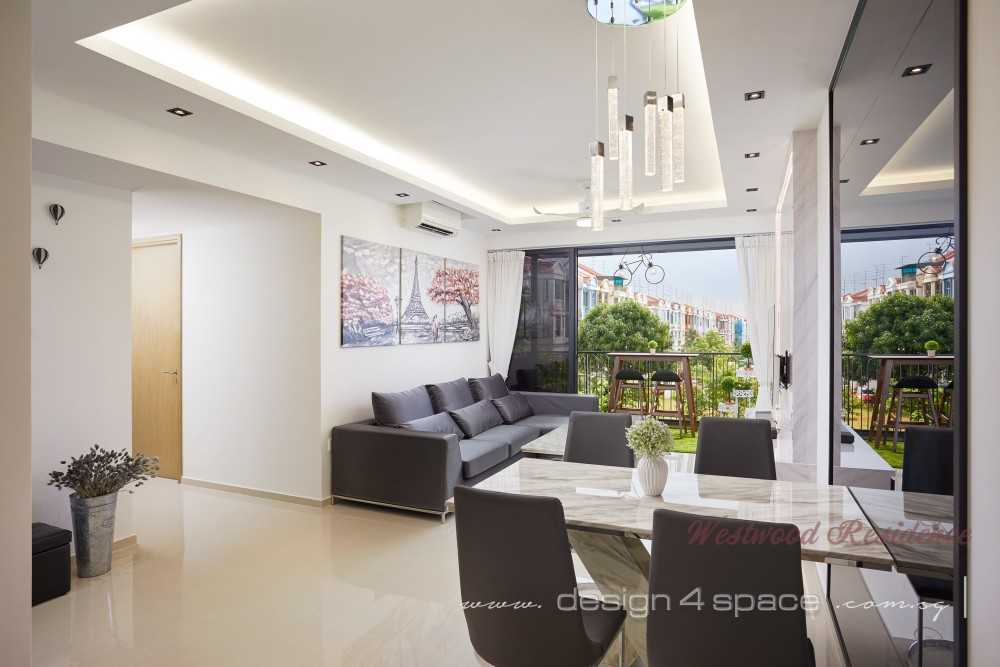 Contemporary Living Room with Feature Wall and Drop Ceiling