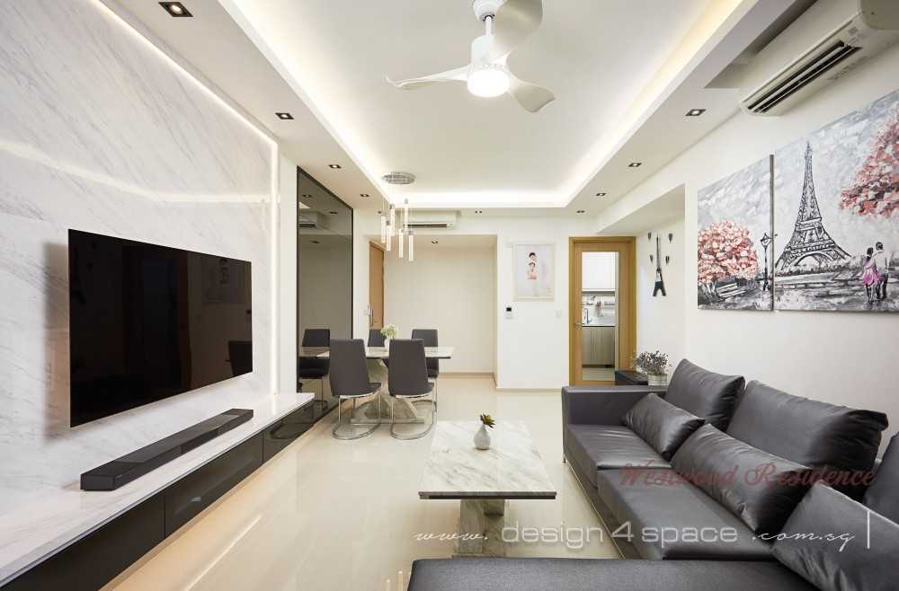 Contemporary Living Room with Feature Wall and Sofa