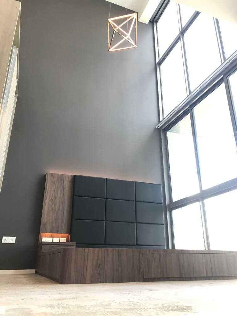 Modern Bedroom with Platform Bed and Built-in Bed