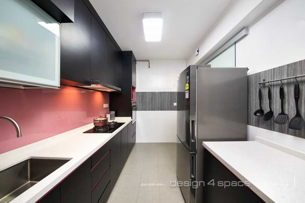 Contemporary Kitchen with Wood Flooring and Kitchen Window