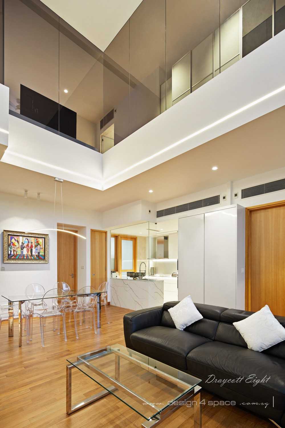 Contemporary Living Room with Vinyl Flooring and Wood Flooring