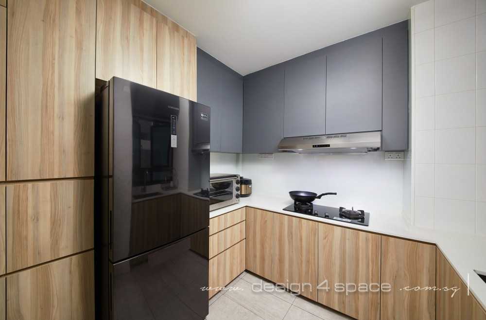 Modern Kitchen with Homogeneous Tiles and Kitchen Island