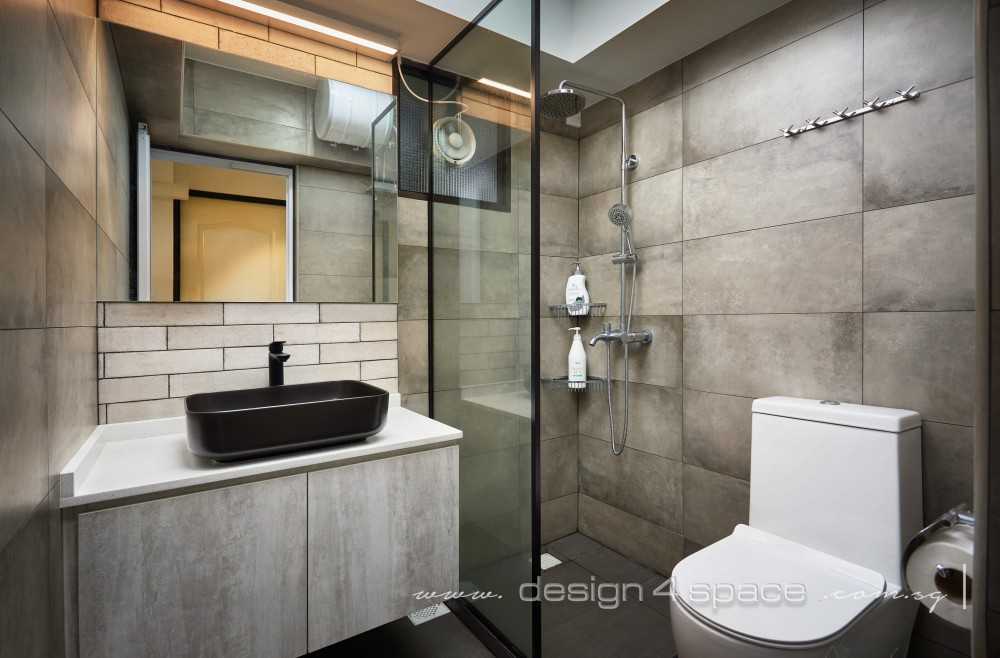 Modern Bathroom with Mirror and Shower Screen