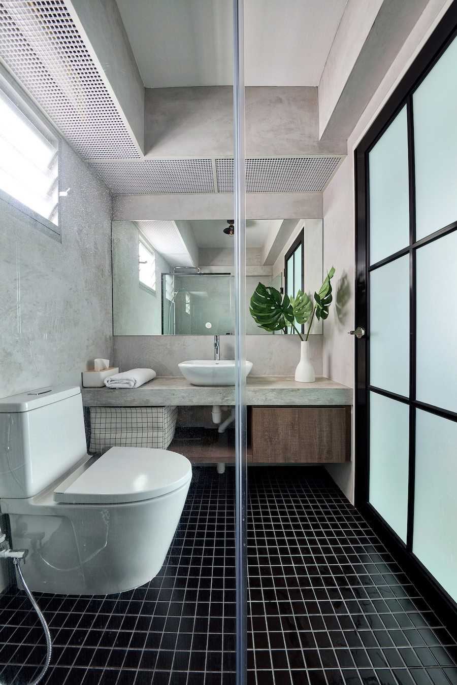 Industrial Bathroom with Mirror and Bathroom Mirrors